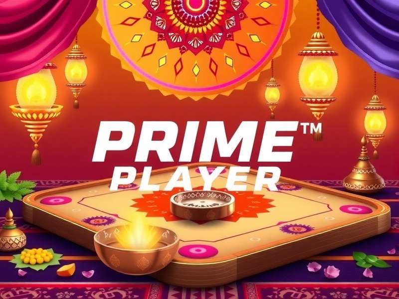Carrom Prime Player Main Banner Carrom Prime Player Banner - Showing vibrant carrom board with Indian festival themes