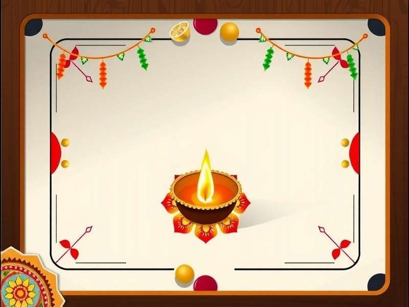 Carrom Prime Player Diwali Celebration Carrom Prime Player Diwali Special - Board with diyas, rangoli, and golden striker